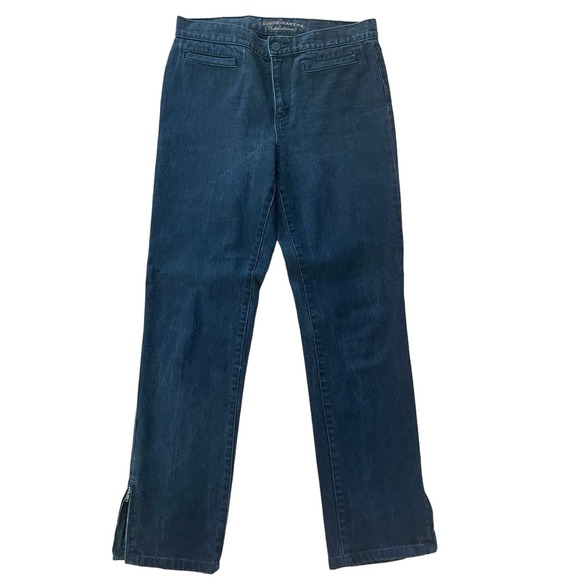 Lauren Jeans Co. Denim - Ralph Lauren women’s size 4 black straight leg jean with side zippers‎
